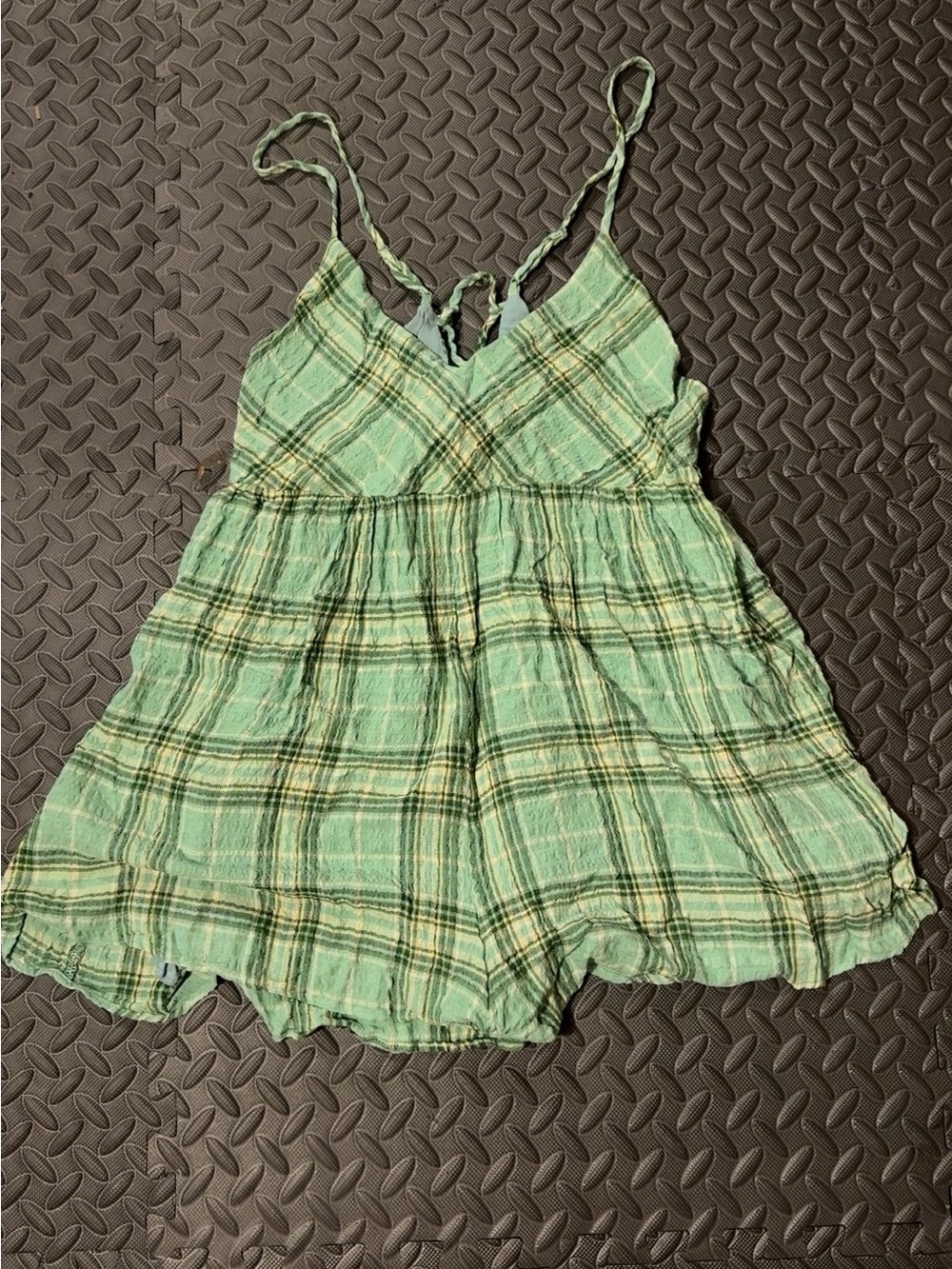 Urban Outfitters Mint Green Plaid Sundress Tank